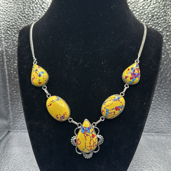 925 Artesian Mosaic Jasper Necklace - Picture 3 of 4